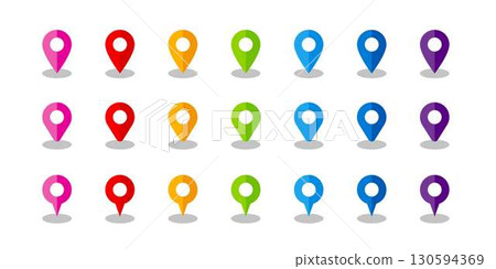 簡單的地圖圖釘圖標 簡單的地圖圖釘圖標 130594369