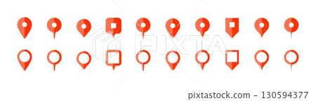 簡單的地圖圖釘圖標 130594377