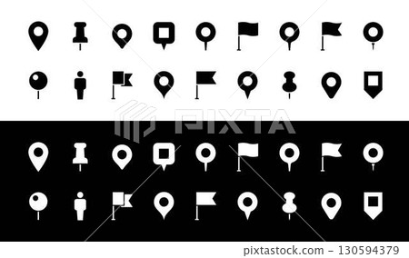 簡單的地圖圖釘圖標 130594379