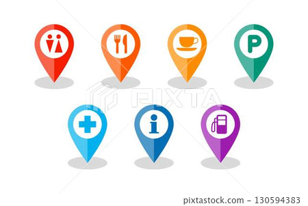 Simple map pin icon Simple map pin icon 130594383