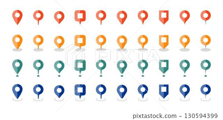 簡單的地圖圖釘圖標 簡單的地圖圖釘圖標 130594399