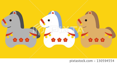 Horse figurine illustration set 130594554