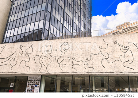 Mural in the Picasso Museum in Barcelona Mural in the Picasso Museum in Barcelona 130594555