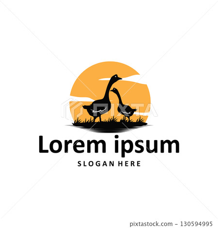 Duck logo black silhouette design livestock concept farm animal duck silhouette design for product brand, poster, symbol, icon templet illustration Duck logo black silhouette design livestock concept farm animal duck silhouette design for product brand, poster, symbol, icon templet illustration 130594995