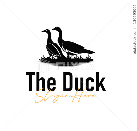Duck logo black silhouette design livestock concept farm animal duck silhouette design for product brand, poster, symbol, icon templet illustration Duck logo black silhouette design livestock concept farm animal duck silhouette design for product brand, poster, symbol, icon templet illustration 130595005