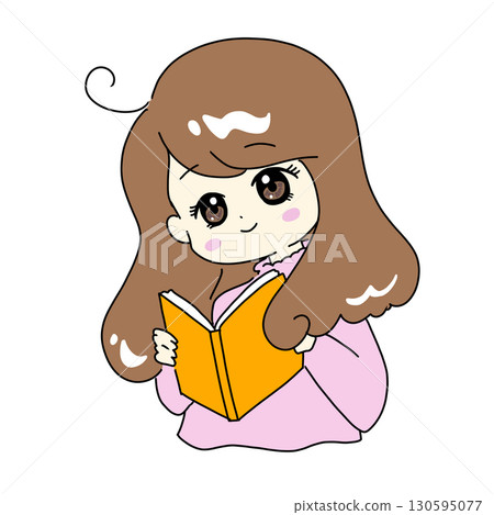 A girl reading a book 130595077