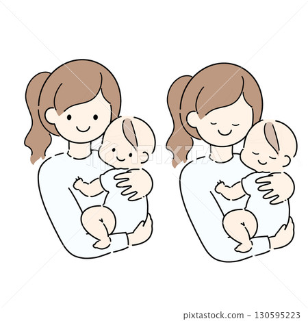 A mother holding a baby 130595223