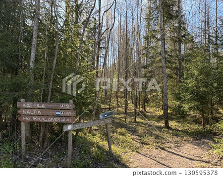 Trekking trails in Nuuksio National Park, Finland 130595378