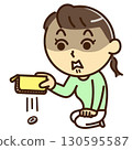 A woman is shocked because she has no money in her wallet 130595587