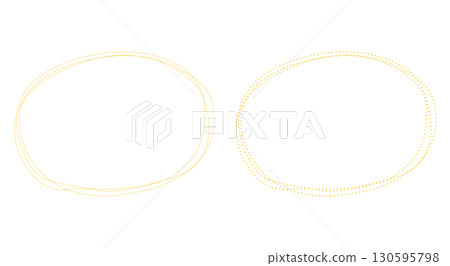 Yellow hand drawn round rough overlapping decorative frames set Yellow hand drawn round rough overlapping decorative frames set 130595798