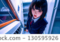 High school girl looking up High school girl looking up 130595926