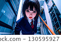 High school girl looking up High school girl looking up 130595927
