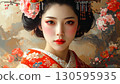 Portrait of a woman in a kimono Portrait of a woman in a kimono 130595935