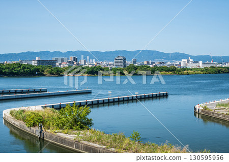 Yodogawa Kema Lock Waterway, Osaka City Yodogawa Kema Lock Waterway, Osaka City 130595956