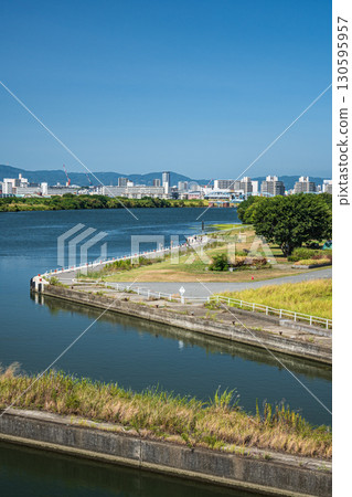 Yodogawa Kema Lock Waterway, Osaka City 130595957