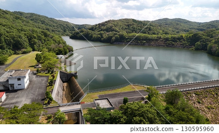 Sera-cho, Sera-gun, Hiroshima Prefecture [Medani Dam]_Drone aerial photography_HSGMETAD_No11 130595960
