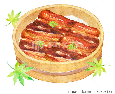 Watercolor illustration, hand-drawn illustration, analog illustration, Hitsumabushi 130596133