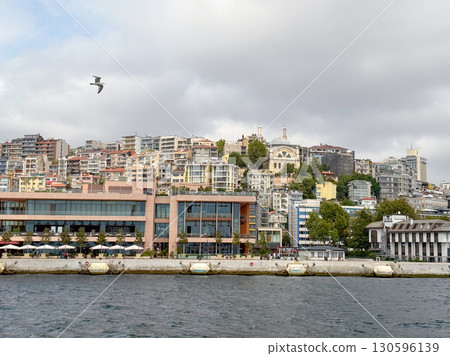 Colorful hillside cityscape of Istanbul with historic mosque. Urban lifestyle, architecture, and cultural identity. Colorful hillside cityscape of Istanbul with historic mosque. Urban lifestyle, architecture, and cultural identity. 130596139