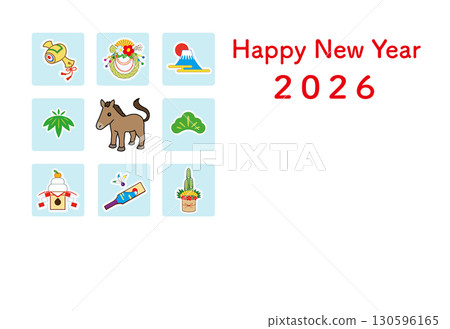 2026年年新年賀卡模板（英文） 130596165