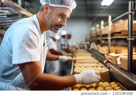 A man working in a food factory 130596300