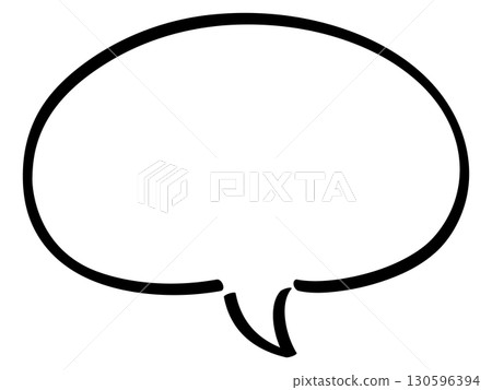 A simple speech bubble illustration drawn with black lines 130596394