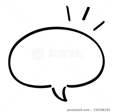 A simple speech bubble illustration drawn with black lines 130596395