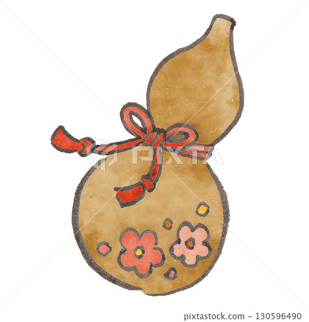 Gourd illustration drawn with brush and ink Gourd illustration drawn with brush and ink 130596490