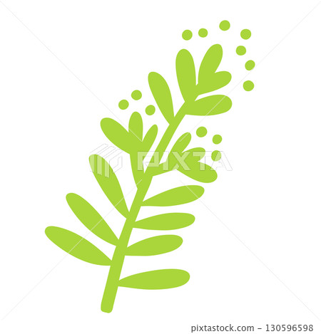Simple green herb sprig for eco friendly design, natural herb icon for projects Simple green herb sprig for eco friendly design, natural herb icon for projects 130596598