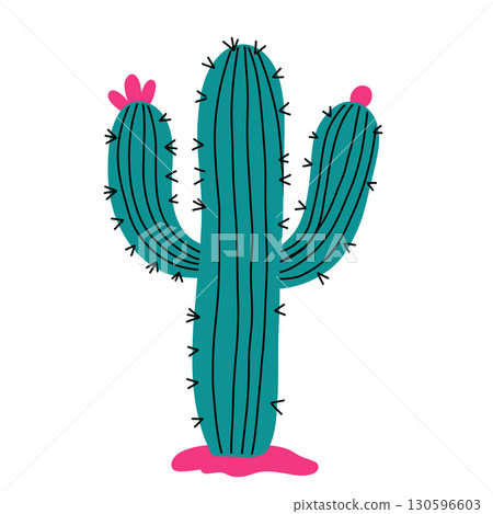 Cute blooming cactus for summer fun, playful desert cactus for projects Cute blooming cactus for summer fun, playful desert cactus for projects 130596603