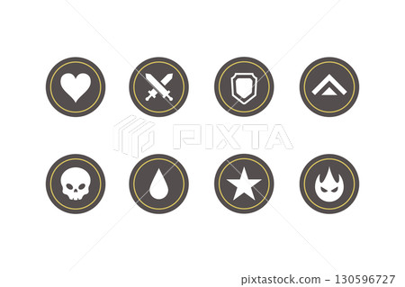 Game design icon set collection. 130596727