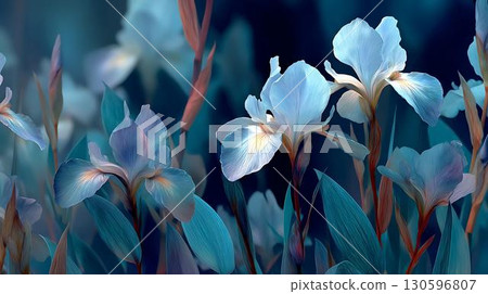 wildflower crocuses flower in the garden 130596807