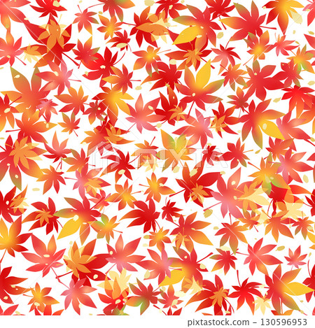 Autumn leaves seamless pattern - Autumn color gradation 130596953