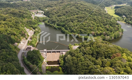 Kyomaru Dam, Sera District, Hiroshima Prefecture_Drone Aerial Photography_HSSERAKIMA_No04 Kyomaru Dam, Sera District, Hiroshima Prefecture_Drone Aerial Photography_HSSERAKIMA_No04 130597043
