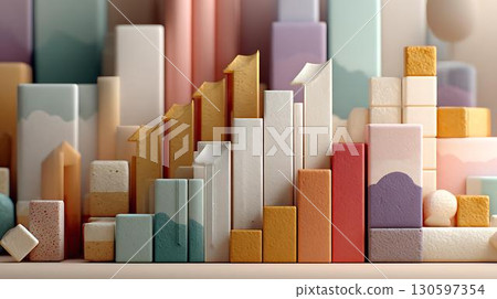 office desk table with laptop, smartphone and othe 130597354