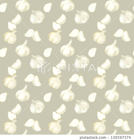 大蒜無縫圖案,手繪水彩插畫背景素材 大蒜無縫圖案,手繪水彩插畫背景素材 130597374