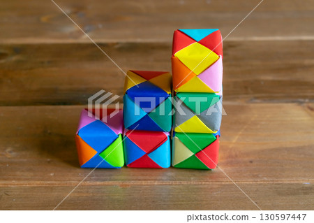 Colorful step-up image, 3 steps 130597447