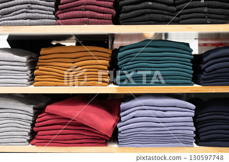 Lots of clothes on display Lots of clothes on display 130597748