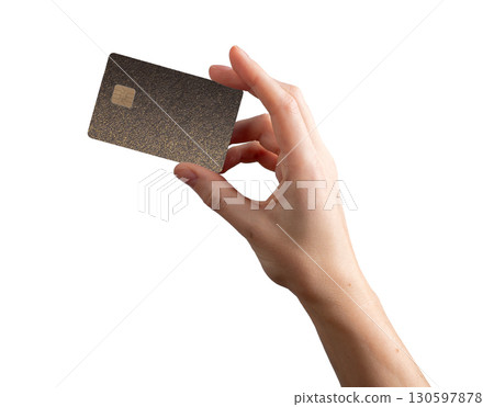 Card in hand, closeup grip with chip and money concept. Payment, shopping, cashback, profit, bank, Card in hand, closeup grip with chip and money concept. Payment, shopping, cashback, profit, bank, 130597878