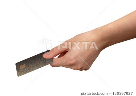 Cardholder showing chip, payment, salary, buy, revenue, bank fund, finance flow, secure money. 130597927