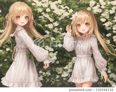 Cherry blossom and young woman 130598116