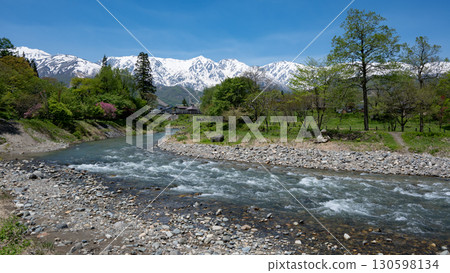 Snow-covered Northern Alps as seen from Oide Park, Hakuba Village, Nagano Prefecture Snow-covered Northern Alps as seen from Oide Park, Hakuba Village, Nagano Prefecture 130598134