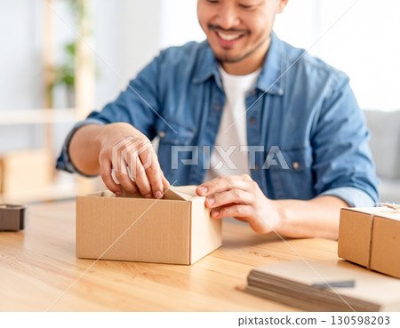 日本男性做輕活，包裝形象，AI生成 130598203