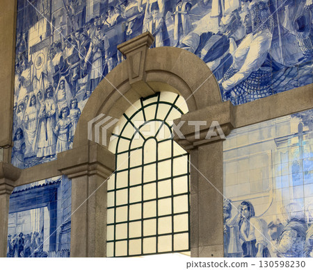 Porto Portugal May 20 2025 Sao Bento station in Porto, Portugal. Historic public building with Porto Portugal May 20 2025 Sao Bento station in Porto, Portugal. Historic public building with 130598230