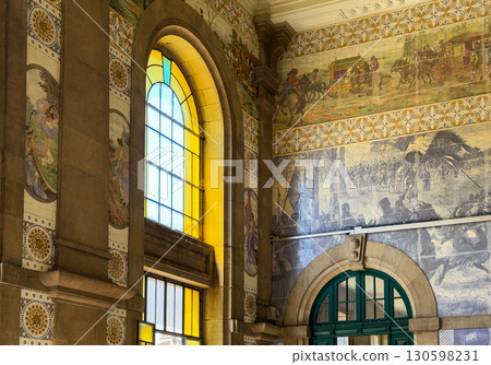 Porto Portugal May 20 2025 Sao Bento station interior in Porto, Portugal. Historic architecture with 130598231