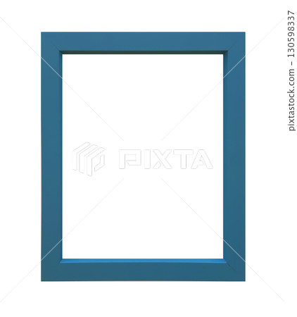 Vertical blue picture frame mock up isolated on white background. Simple and modern design frame, Vertical blue picture frame mock up isolated on white background. Simple and modern design frame, 130598337