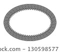 Vector oval monochrome classic frame. Greek key, wave meander. Patterns of Greece and Ancient Rome. Oval European frame. Oval antique Greek frame. Typical Egyptian, Assyrian and Greek motifs. 130598577
