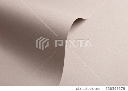 Texture with gray, greige, beige backdrop. Paper with wave fold, pastel abstract surface. Modern, 130598676