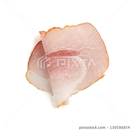 Baked Pork Slices Isolated, Roasted Sliced Loin, Tenderloin Ham Pieces, Boiled Meat Fillet Cuts Baked Pork Slices Isolated, Roasted Sliced Loin, Tenderloin Ham Pieces, Boiled Meat Fillet Cuts 130598854