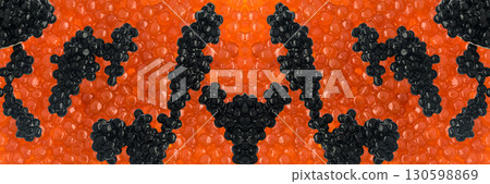 Black and Red Artificial Caviar Texture Background Black and Red Artificial Caviar Texture Background 130598869