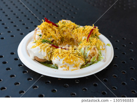Dahi Puri chat indian snack. Dahi Batata Puri Dahi Puri chat indian snack. Dahi Batata Puri 130598883